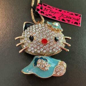 BETSY JOHNSON nwt RHINESTONE HELLO KITTY NECKLACE